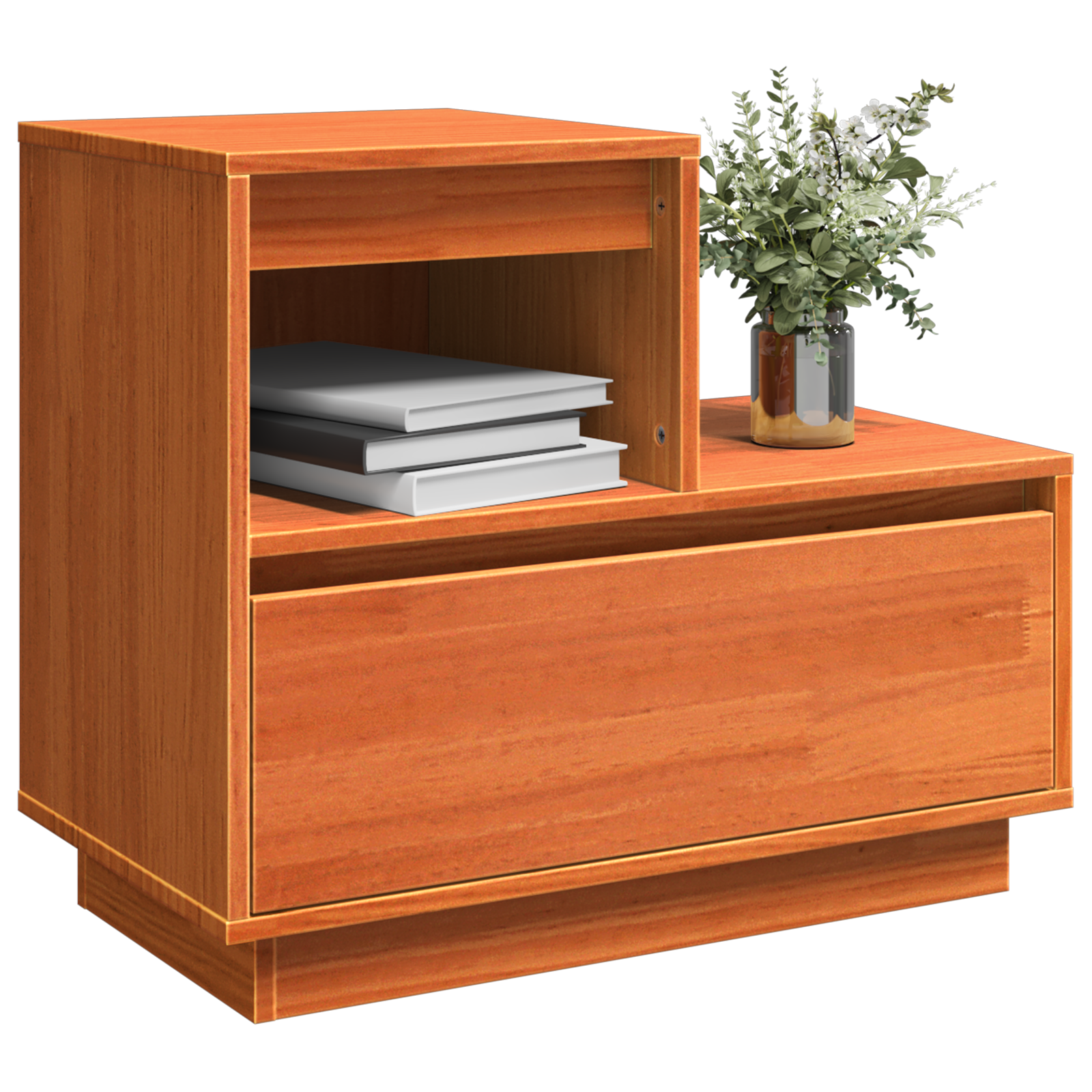 vidaXL Nachtkastje 2 pcs Wasbruin 60 x 34 x 51 cm Massief grenenhout