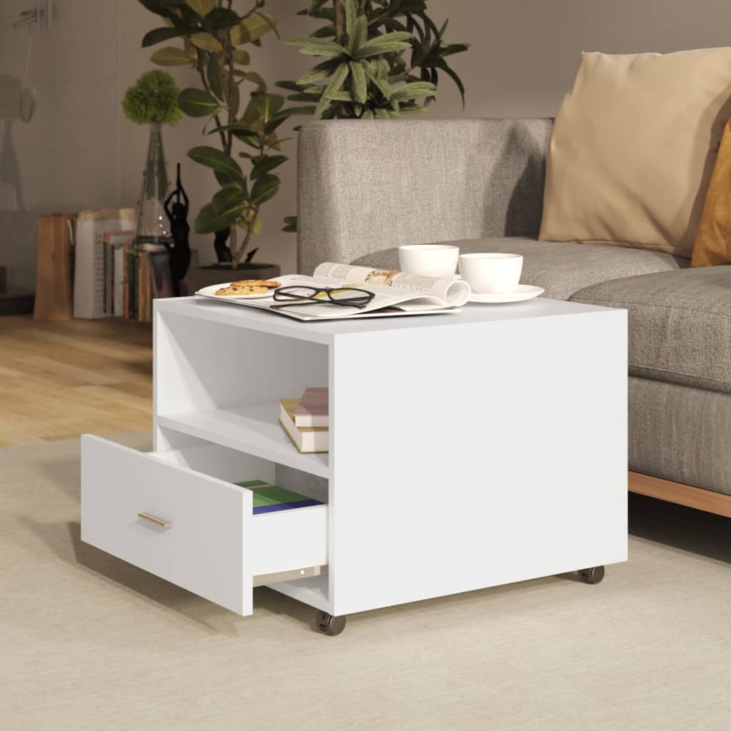 vidaXL Salontafel 55x55x40 cm bewerkt hout wit