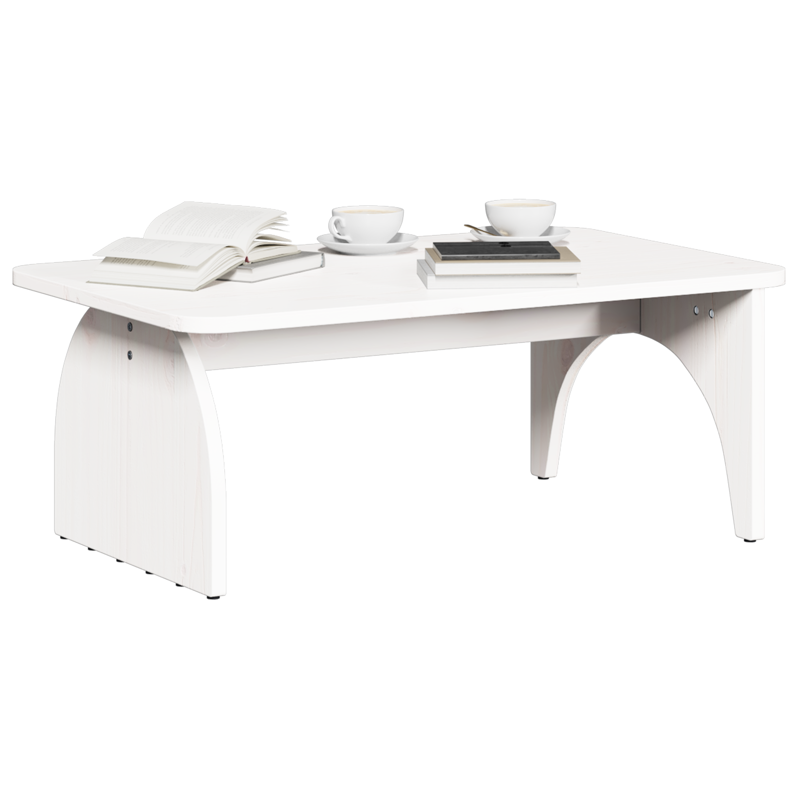 vidaXL Salontafel Wit 80 x 50 x 31 cm Massief grenenhout