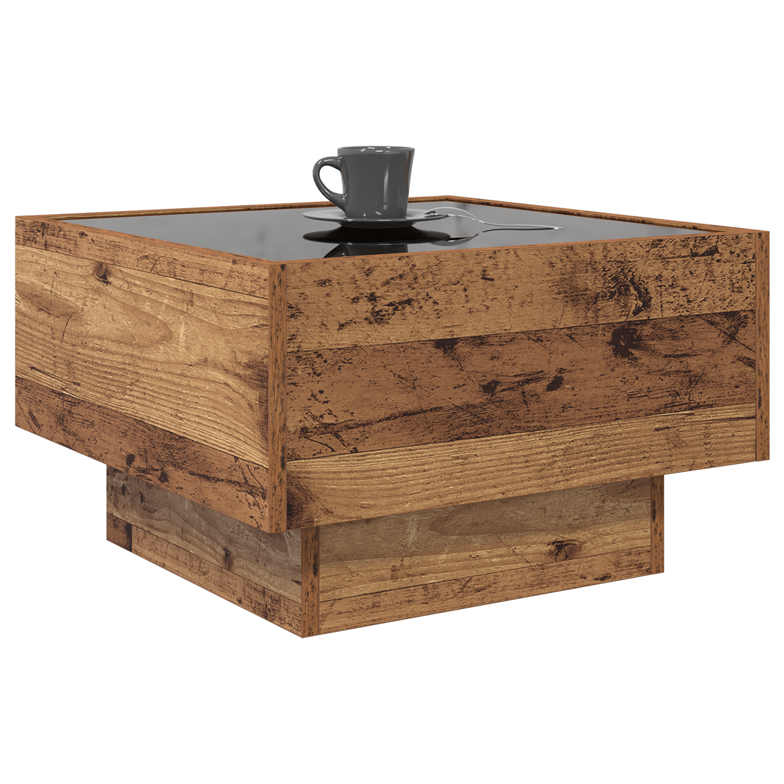 vidaXL Salontafel Oud hout 50 x 50 x 30 cm Bewerkt hout