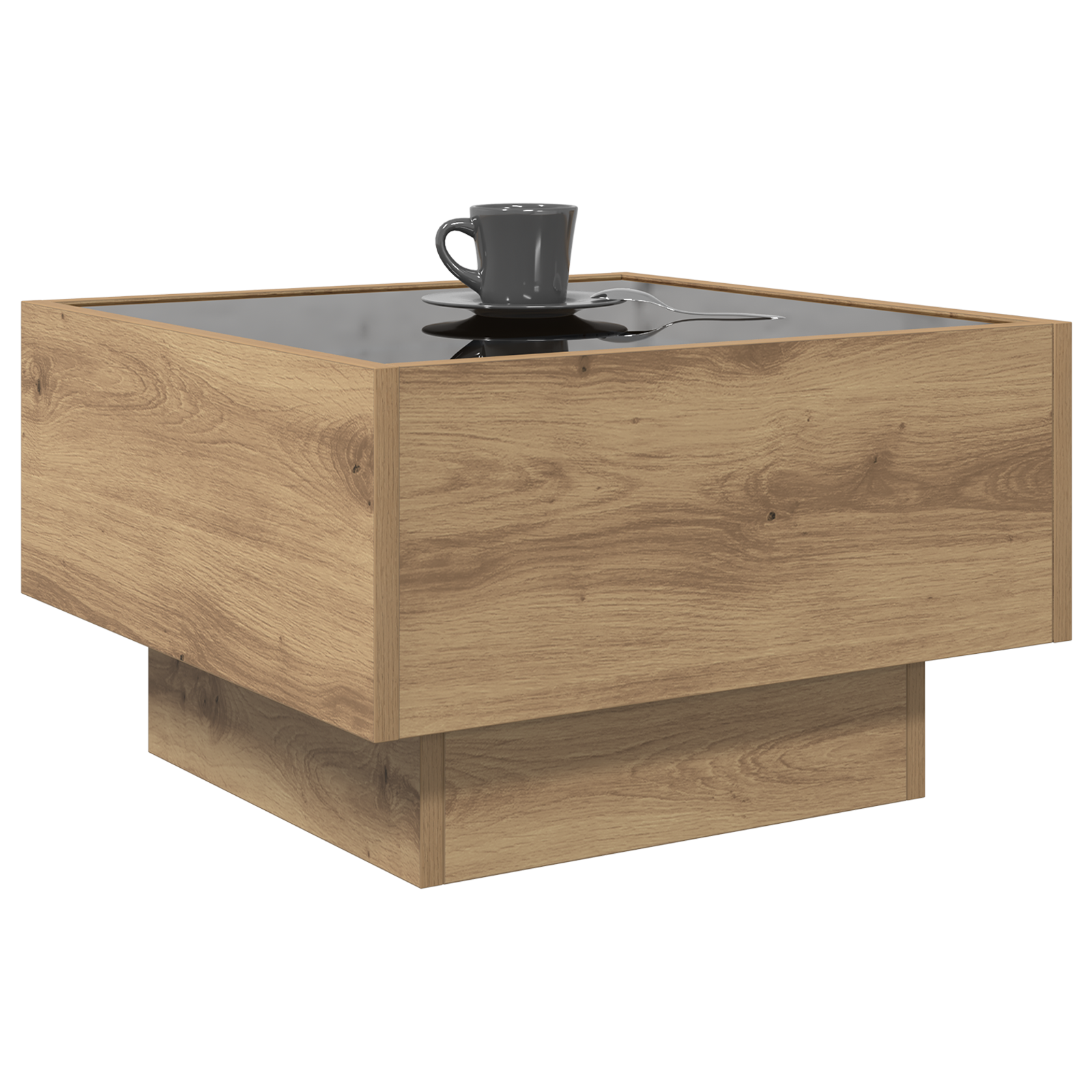 vidaXL Salontafel artisanaal eikenkleurig 50 x 50 x 30 cm Bewerkt hout