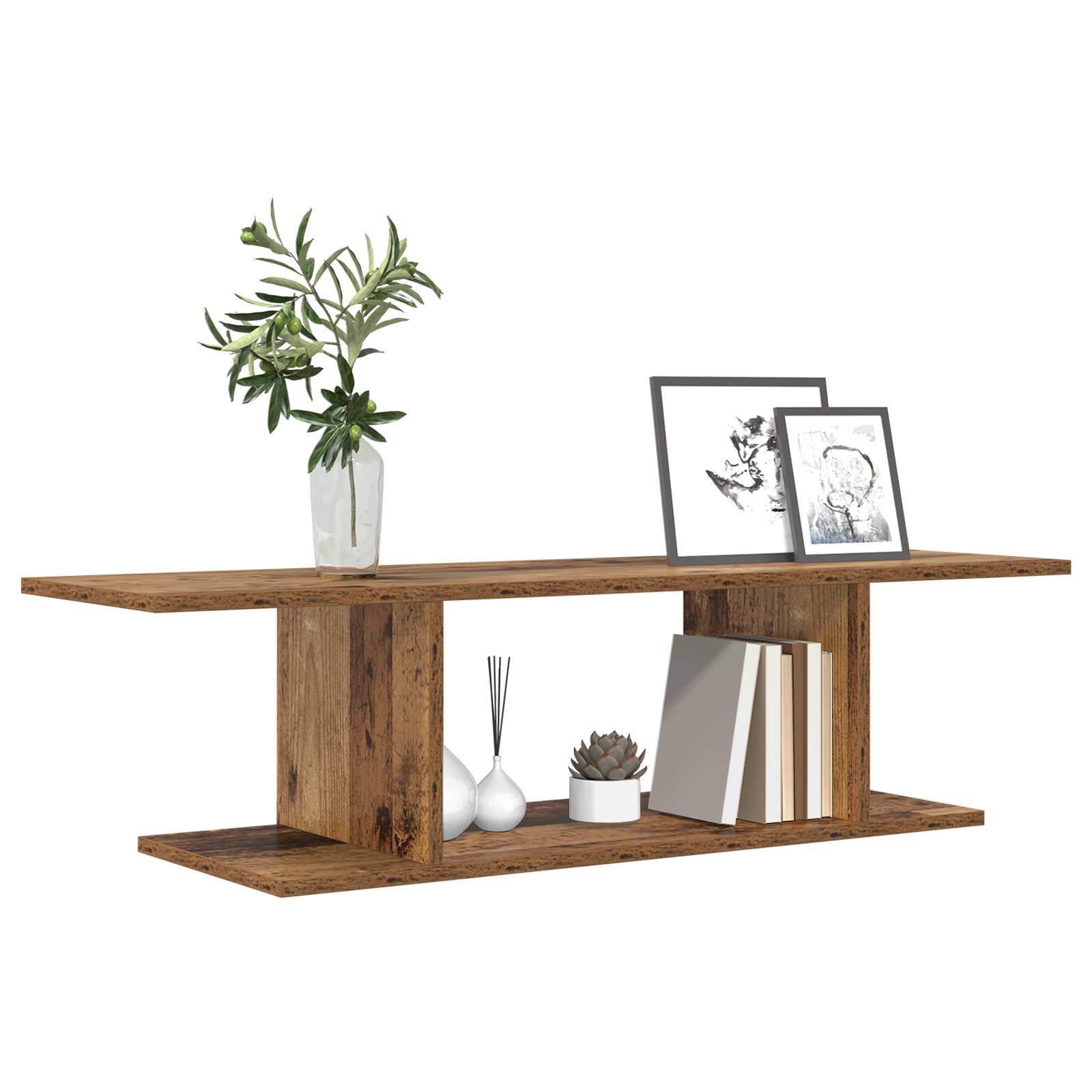 vidaXL TV-kast met plank met opslag Bruin 103 x 30 x 26,5 cm Bewerkt hout
