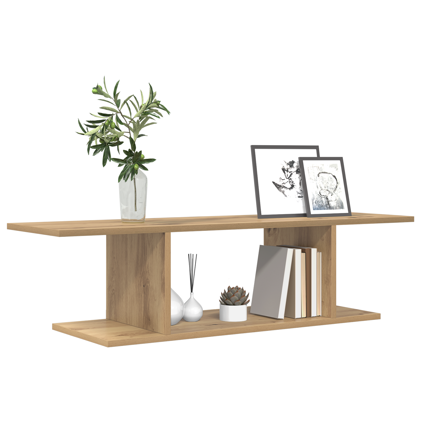 vidaXL TV-kast met plank met opslag Bruin 103 x 30 x 26,5 cm Bewerkt hout