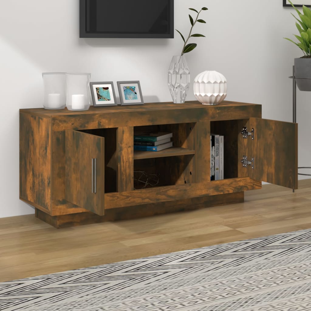vidaXL Tv-meubel 102x35x45 cm bewerkt hout gerookt eikenkleurig