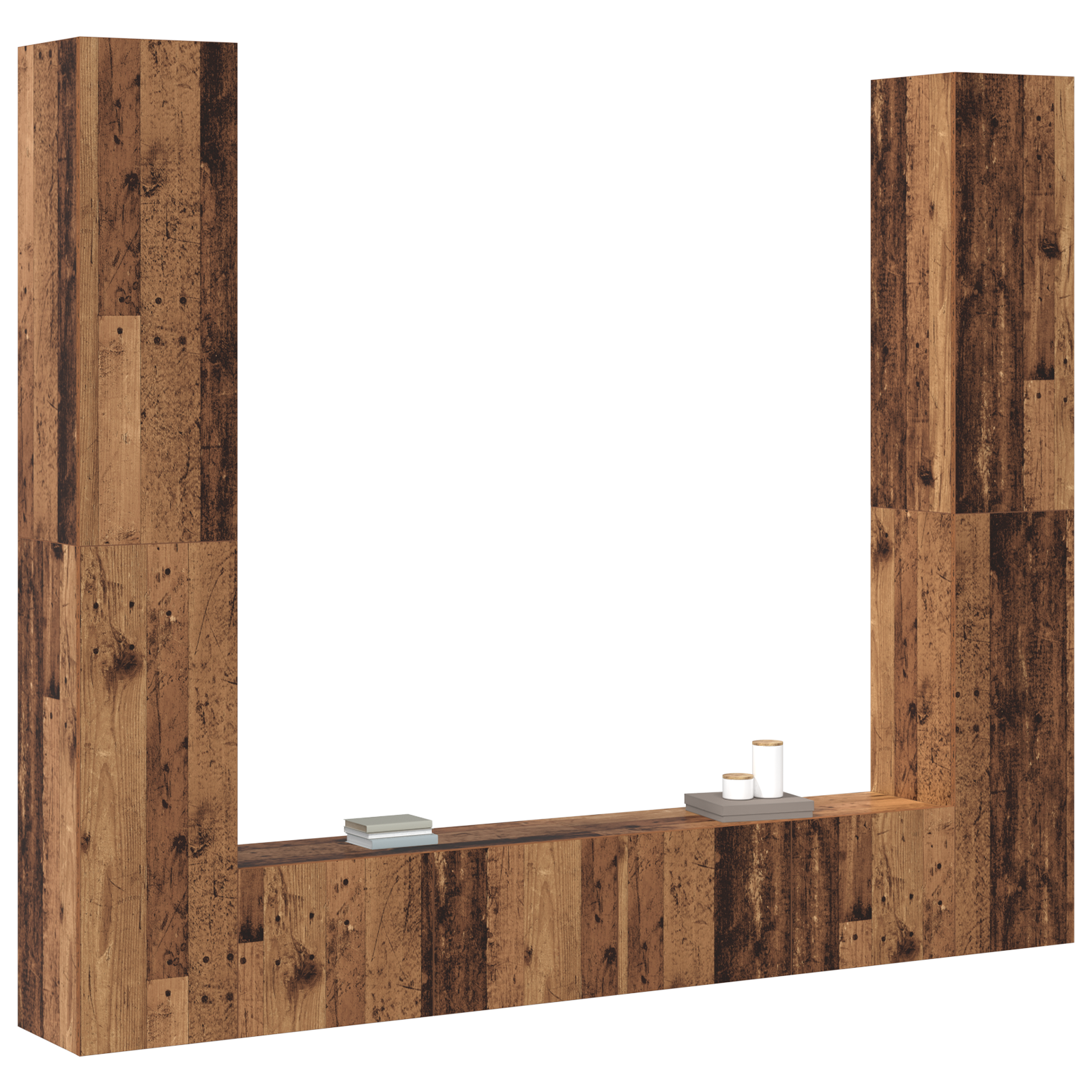 vidaXL Tv-meubelset 6 pcs Bruin 221 x 30 x 180 cm Bewerkt hout