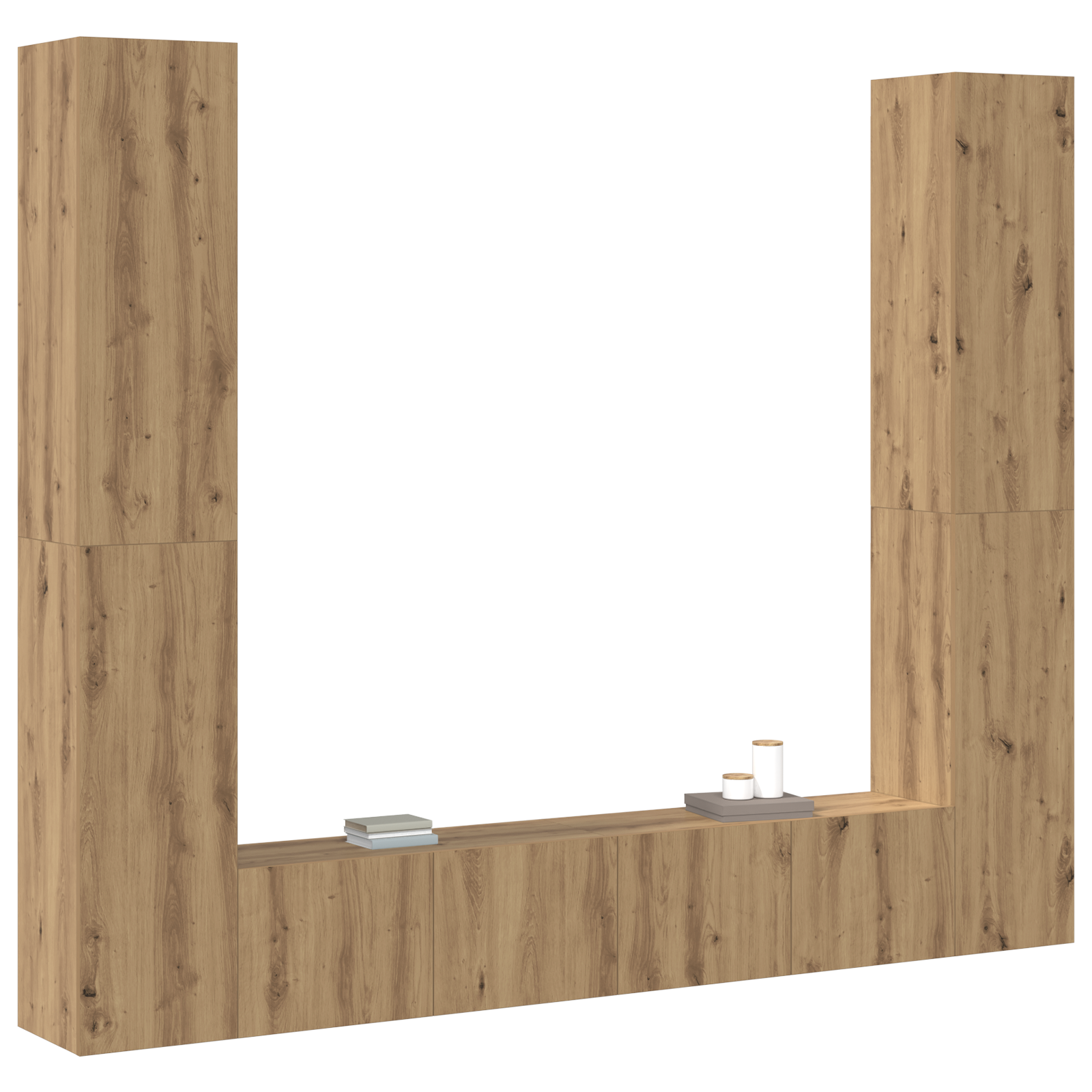 vidaXL Tv-meubelset 6 pcs Bruin 221 x 30 x 180 cm Bewerkt hout