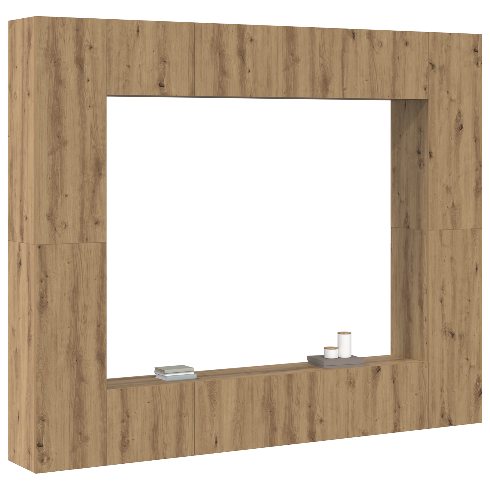 vidaXL Tv-meubelset met opslag met de deur 8 pcs Bruin 221 x 30 x 180 cm Hout