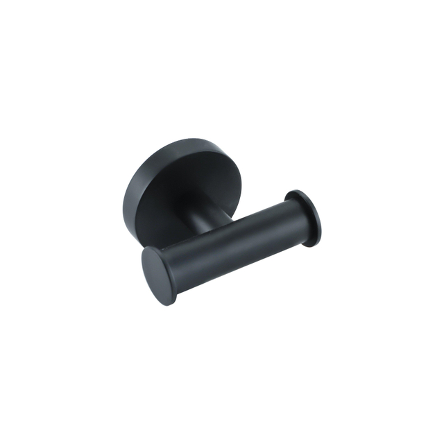 Fortifura Calvi Handdoekhaak - rond - dubbel - mat zwart Double_Towelhook_BLM