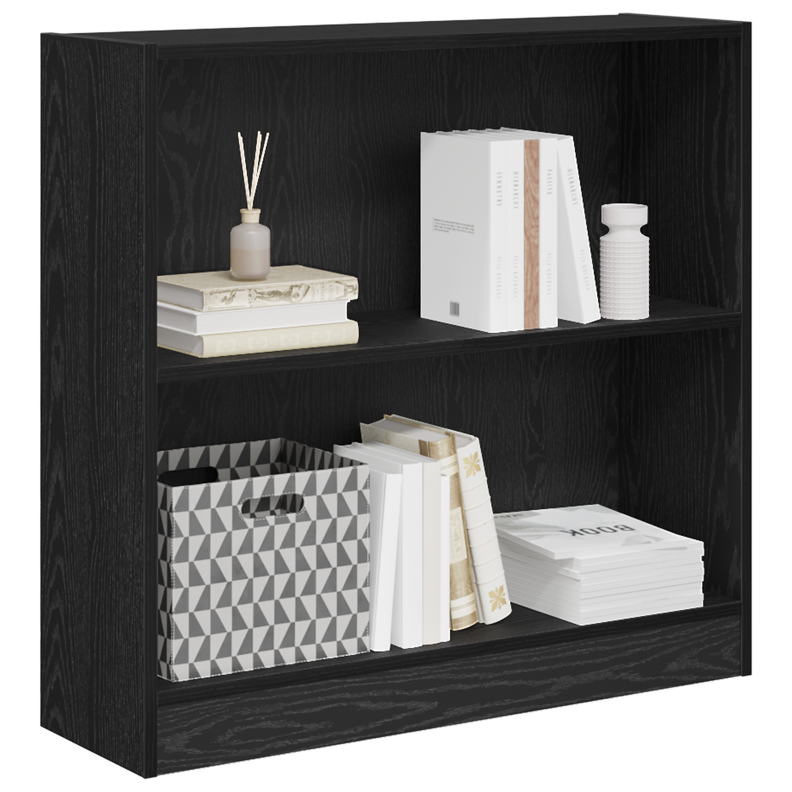 vidaXL Boekenkast Zwart eiken 80 x 24 x 109 cm Spaanplaat