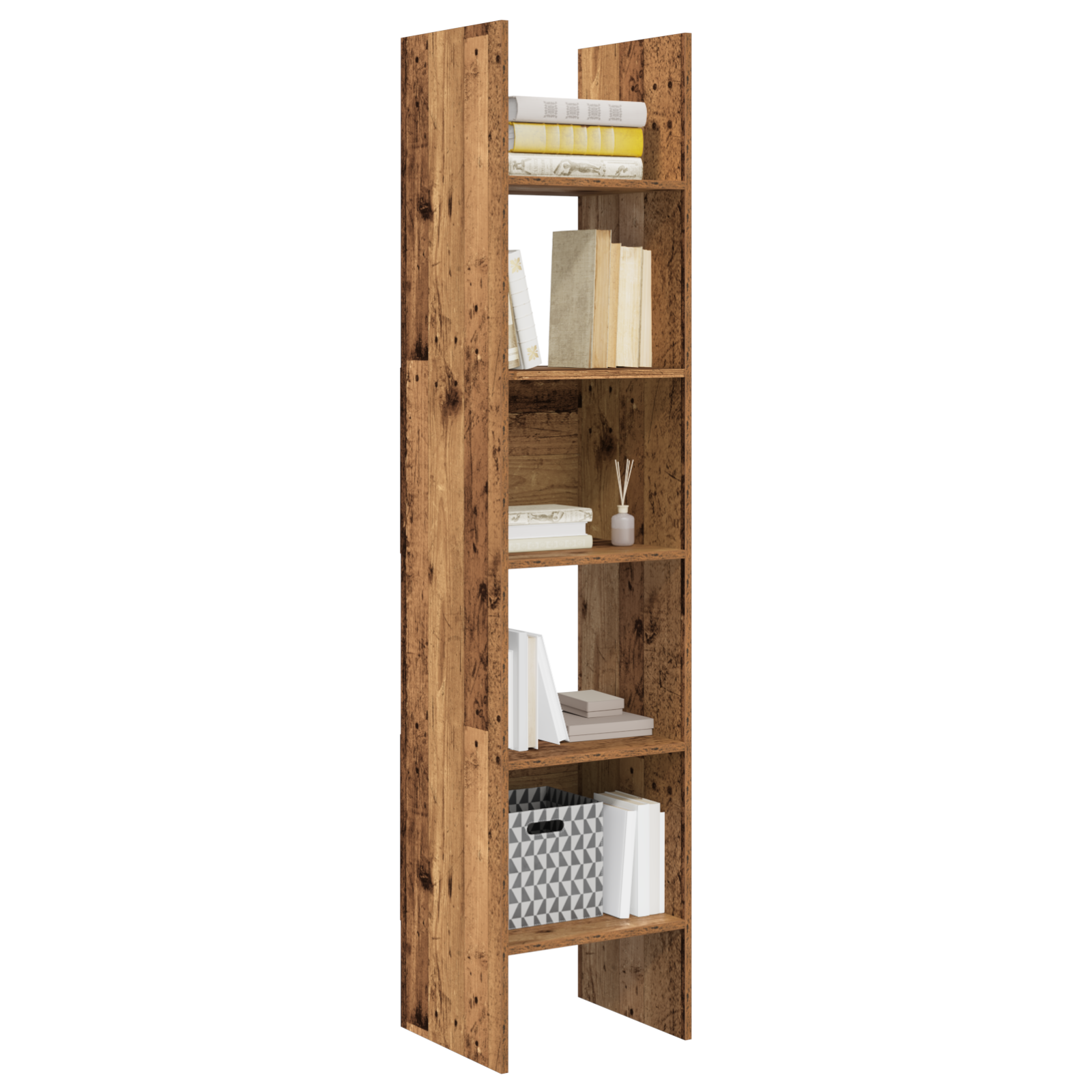 vidaXL Boekenkast Oud hout 40 x 35 x 180 cm Bewerkt hout