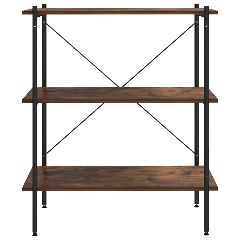 vidaXL Opbergrek 3-laags 80x40x92 cm zwart en naturel