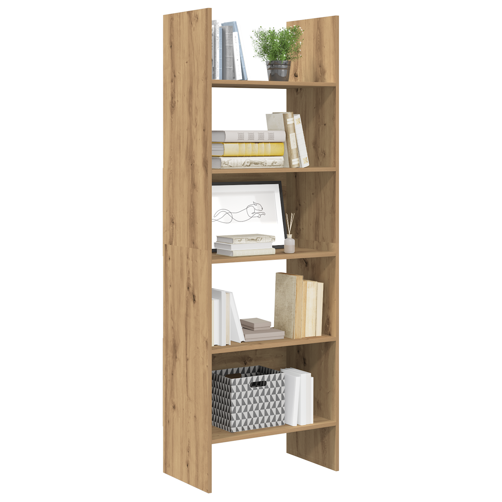 vidaXL Boekenkast artisanaal eikenkleurig 60 x 35 x 180 cm