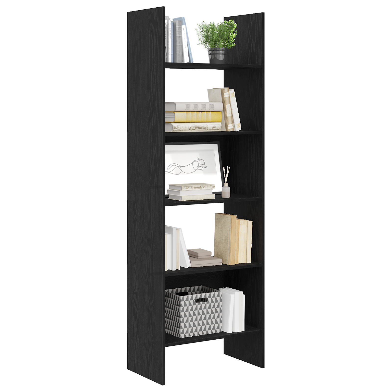 vidaXL Boekenkast Zwart eiken 60 x 35 x 180 cm Bewerkt hout