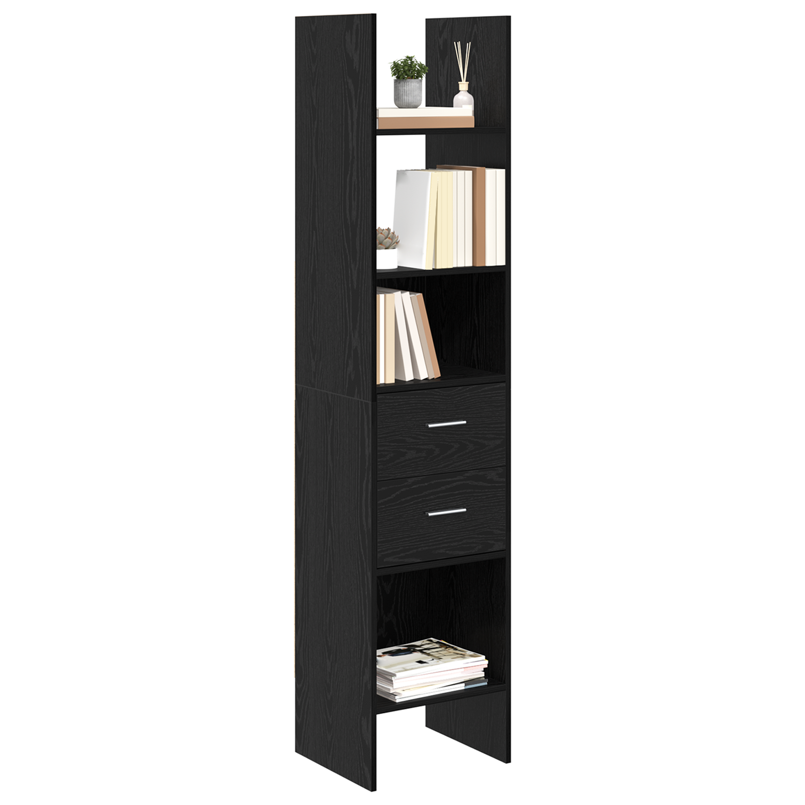 vidaXL Boekenkast Zwart eiken 40 x 35 x 180 cm Bewerkt hout