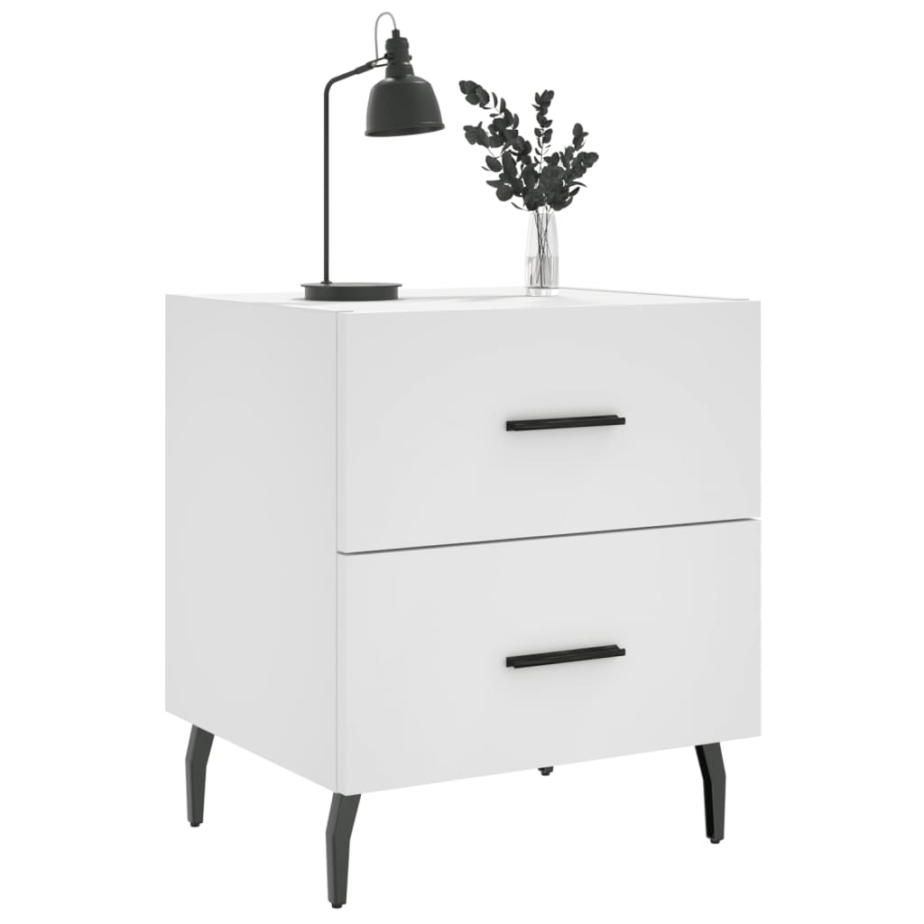 vidaXL Nachtkastje 40x35x47,5 cm bewerkt hout wit