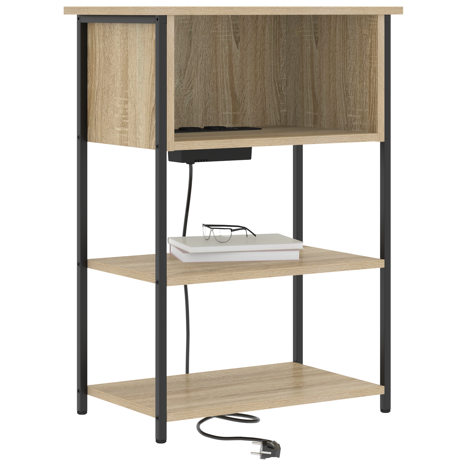 vidaXL Nachtkastje Sonoma eiken 55 x 31 x 76 cm Bewerkt hout
