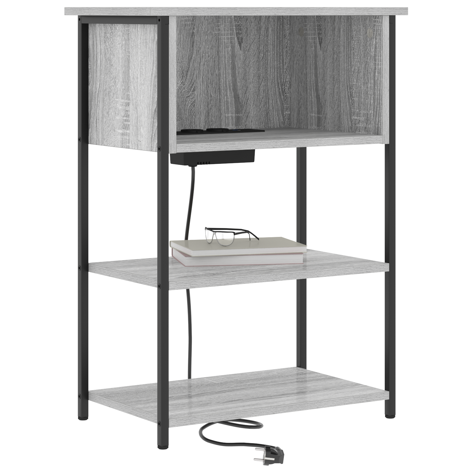 vidaXL Nachtkastje Grijs sonoma 55 x 31 x 76 cm Bewerkt hout