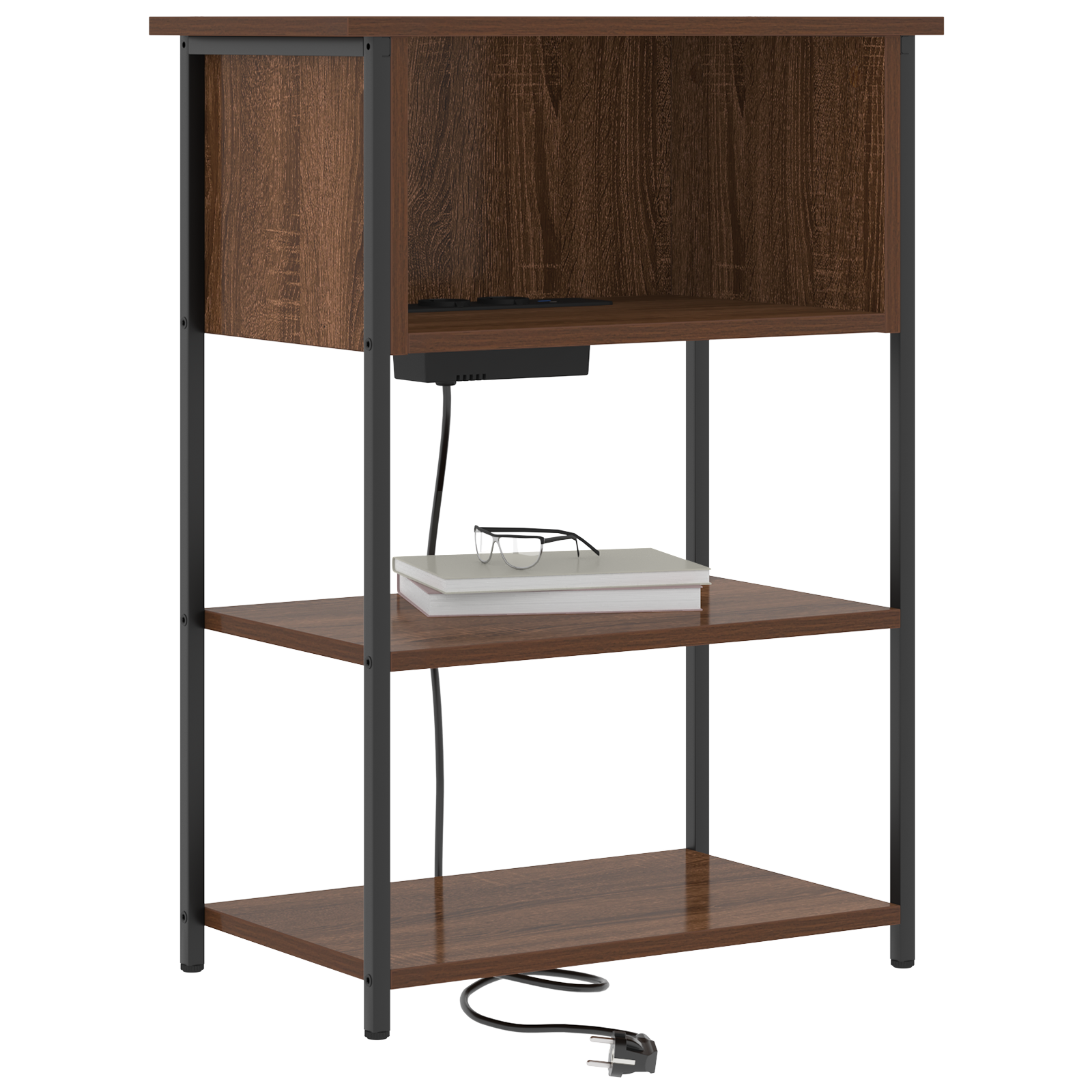 vidaXL Nachtkastje bruin eikenkleur 55 x 31 x 76 cm Bewerkt hout