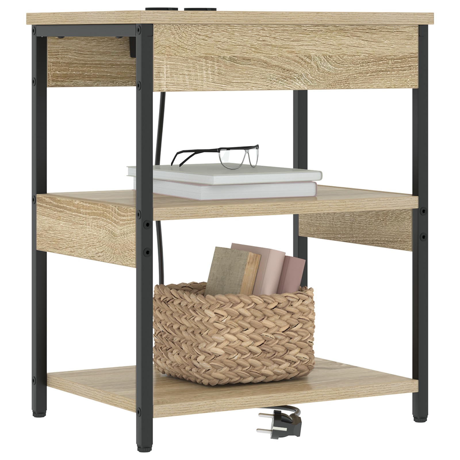 vidaXL Bedside kasten 2 pcs Sonoma eiken 41 x 31 x 51 cm Bewerkt hout