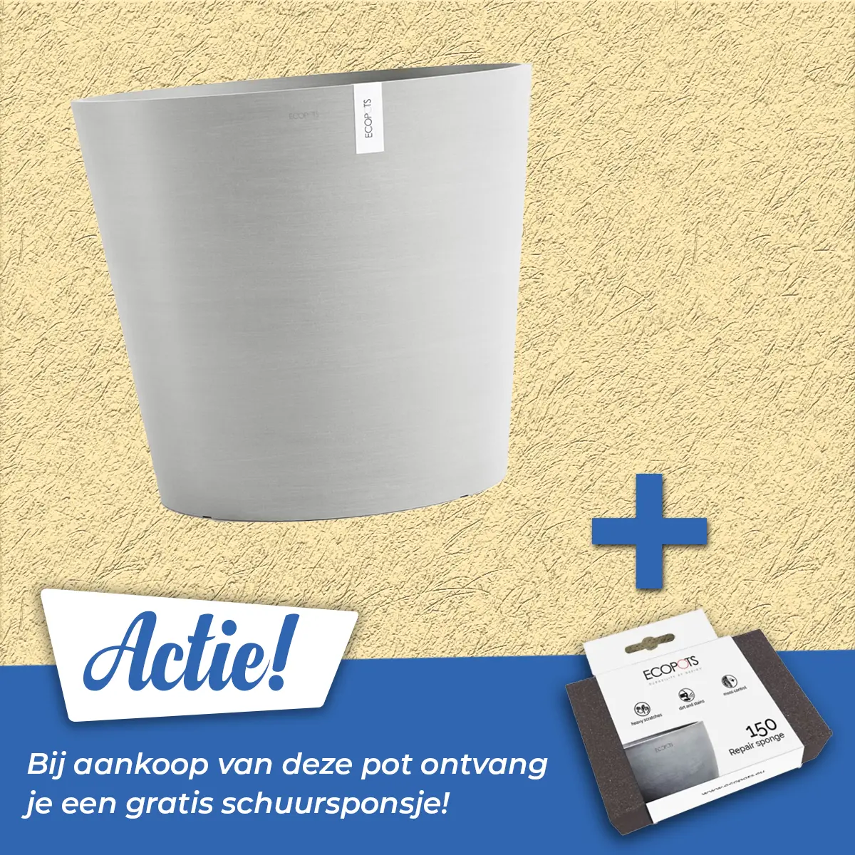 Ecopots Pot amsterdam d70cm witgrijs