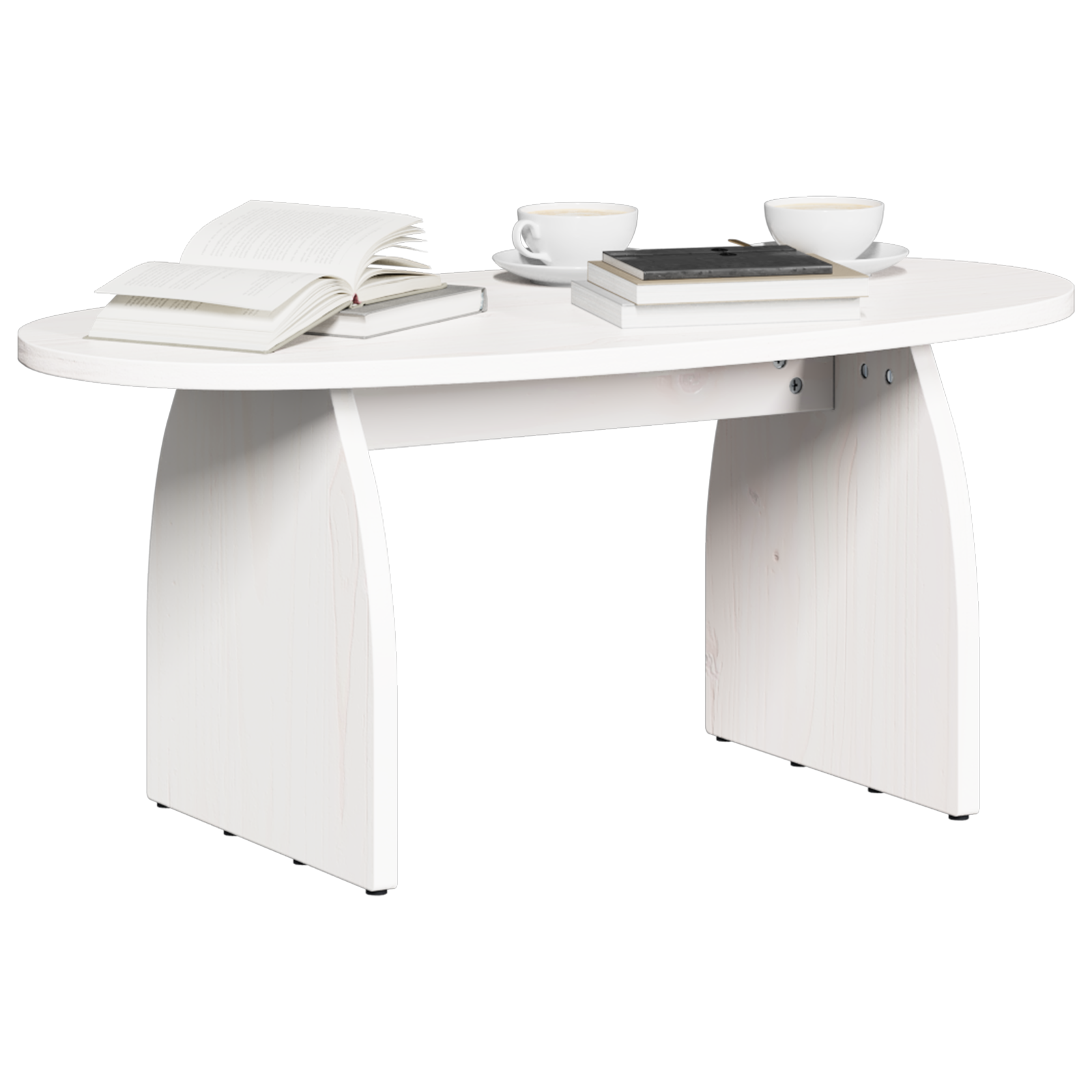 vidaXL Salontafel Wit 80 x 40 x 35 cm Massief grenenhout