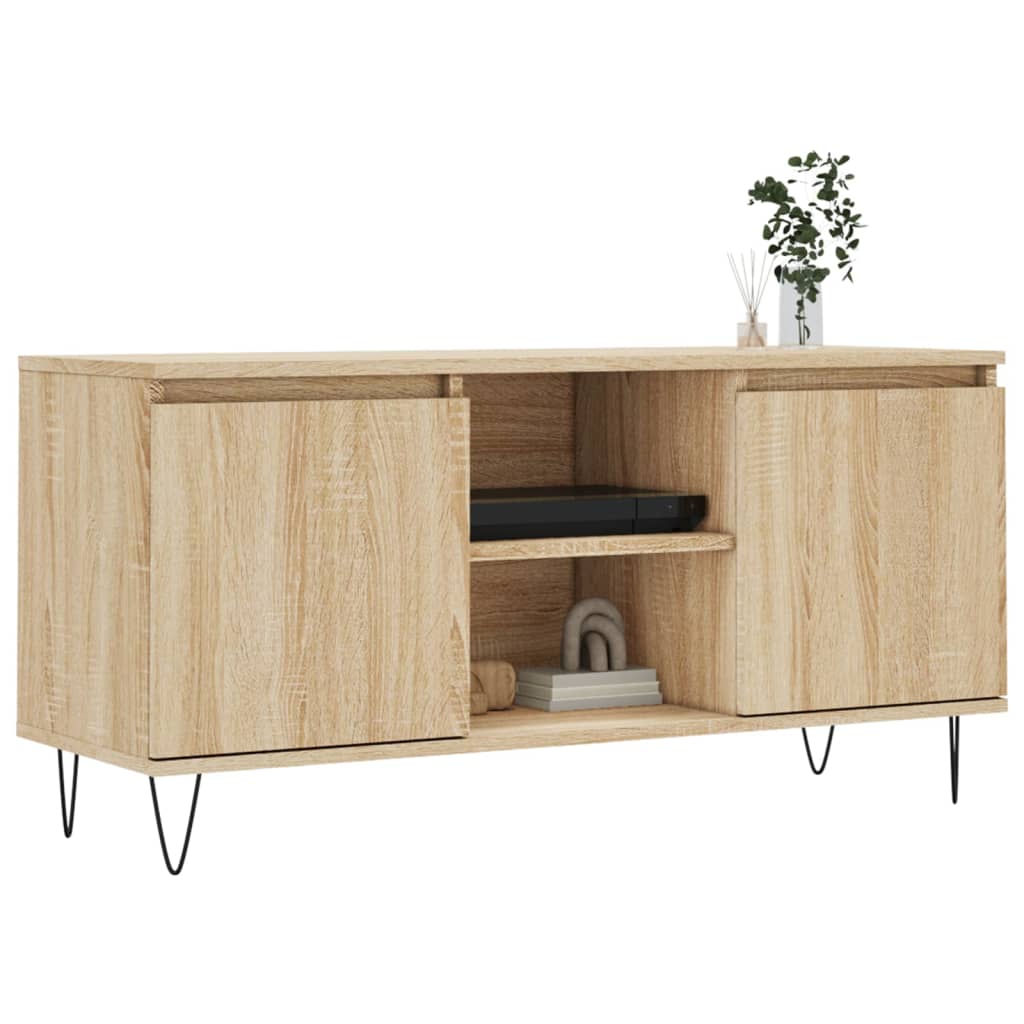 vidaXL Tv-meubel 104x35x50 cm bewerkt hout sonoma eikenkleurig