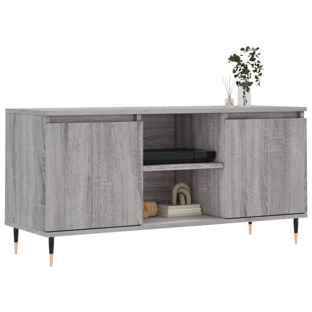 vidaXL Tv-meubel 104x35x50 cm bewerkt hout grijs sonoma eikenkleurig