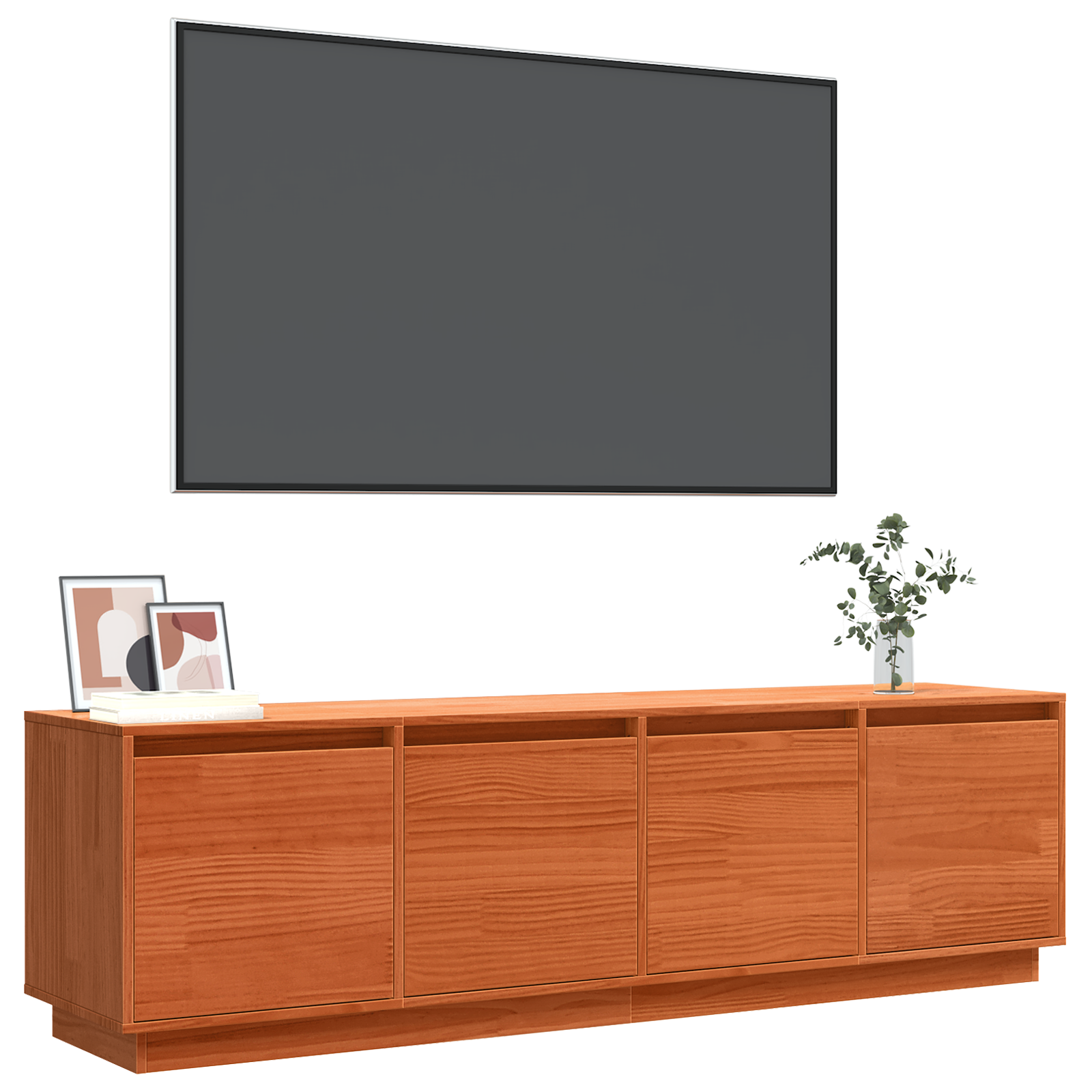 vidaXL TV-kast met opslag met de deur Bruin 156 x 37 x 45 cm Massief grenenhout