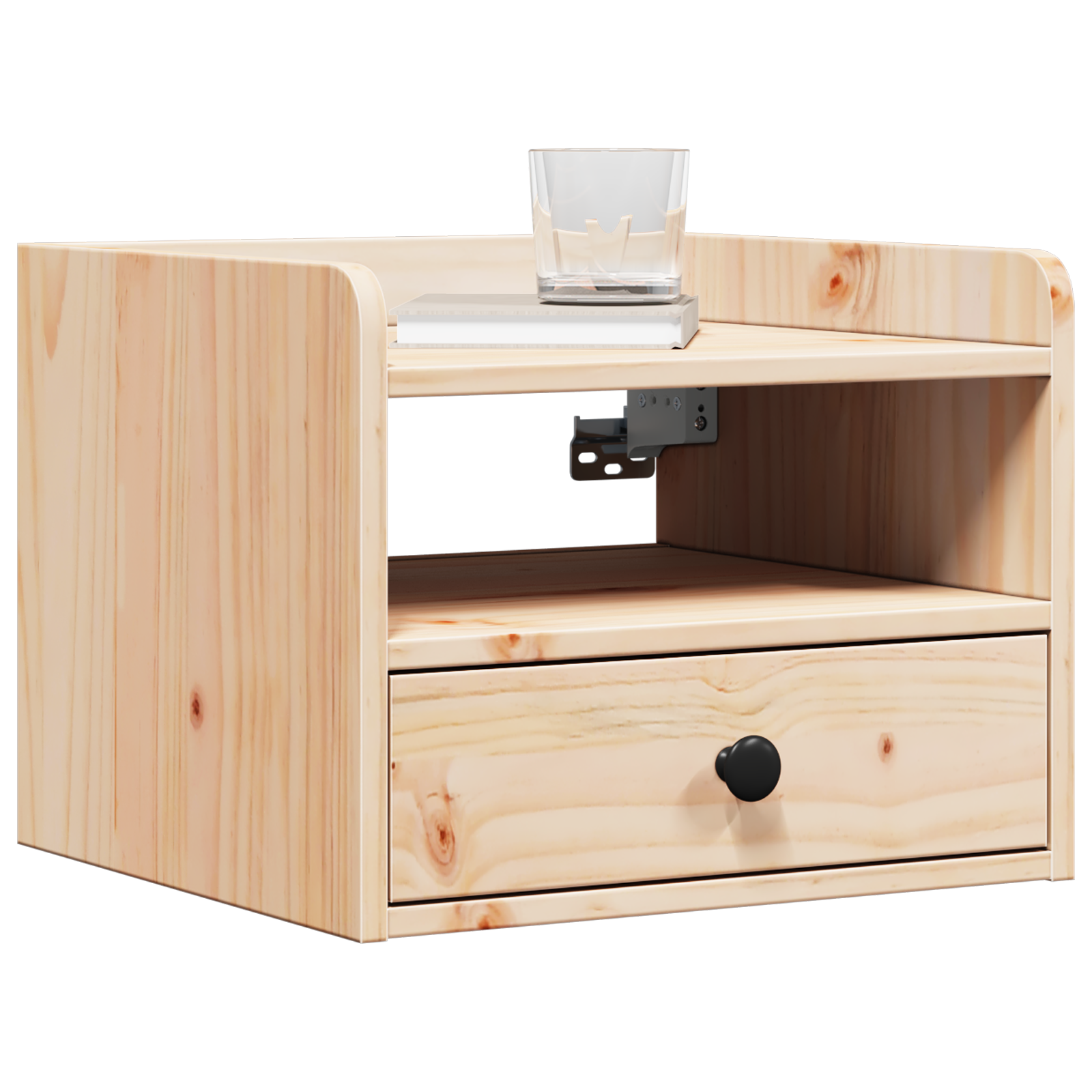 vidaXL Nachtkastje met lade Bruin 38 x 36 x 29.5 cm Massief grenenhout