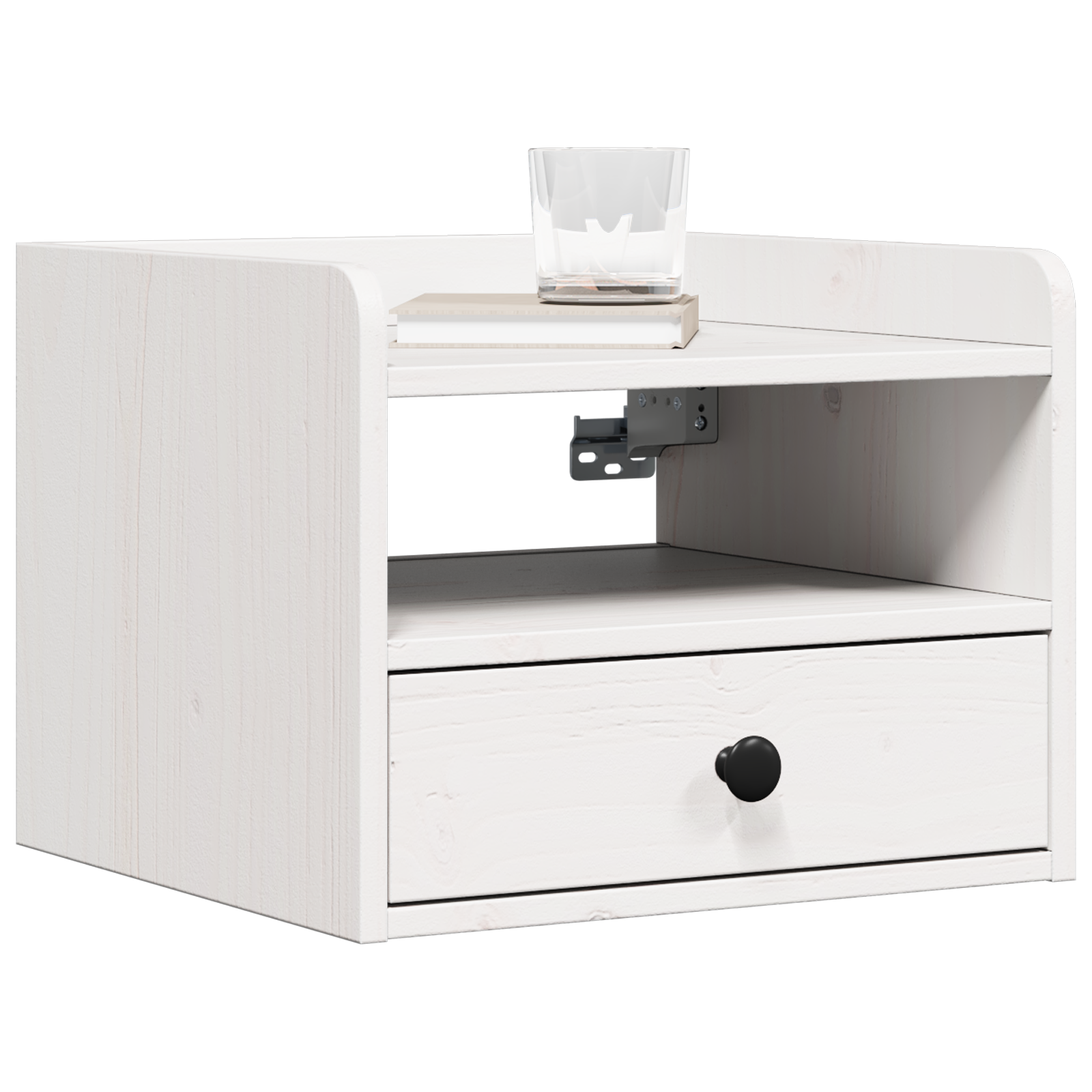 vidaXL Nachtkastje met lade Wit 38 x 36 x 29.5 cm Massief grenenhout