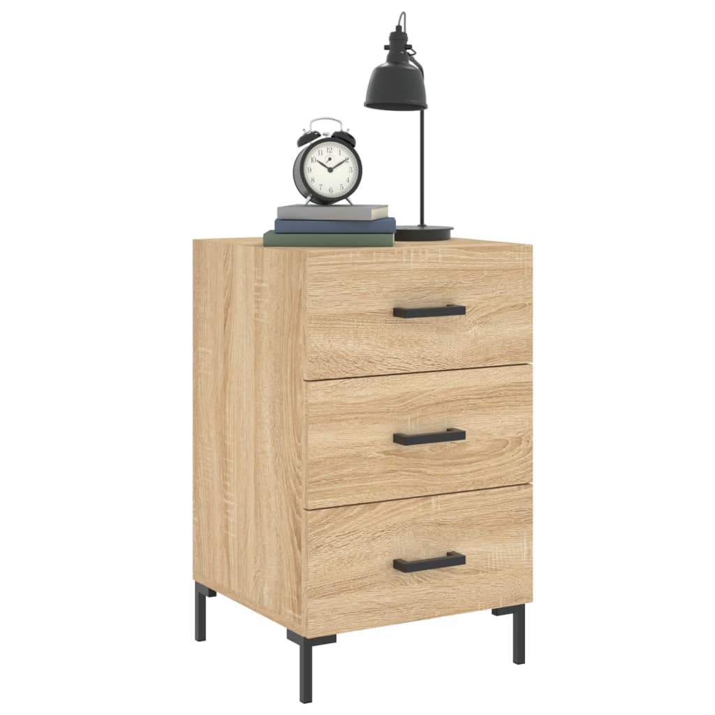 vidaXL Nachtkastje 40x40x66 cm bewerkt hout sonoma eikenkleurig
