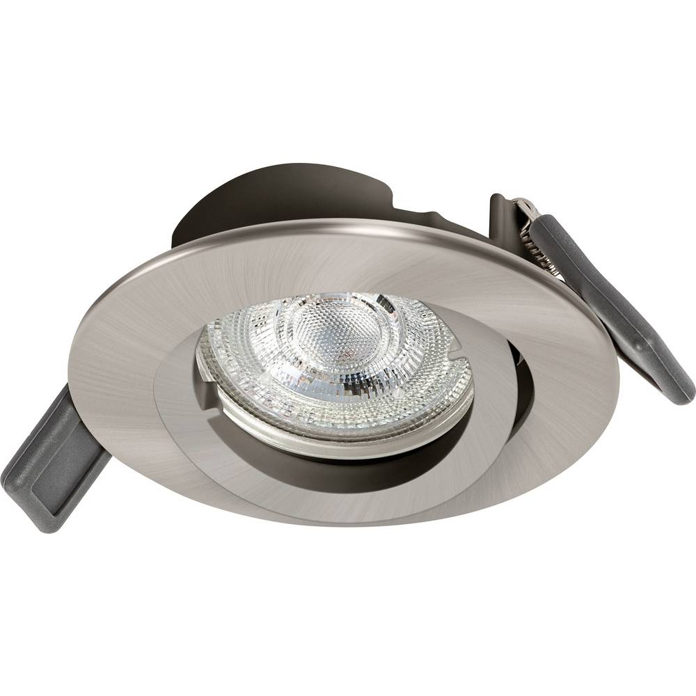 OSRAM HOMELIGHTING 4099854444548 Spotlight Recess Set Incl. Osram LED 4.3W GU10 Brushed Nickel LED-plafondlamp GU10 4.30 W Nikkel (geborsteld)