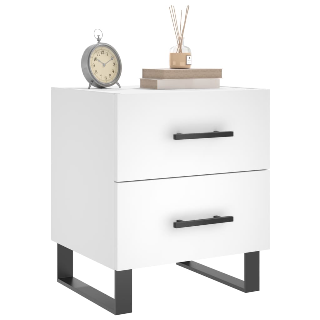 vidaXL Nachtkastjes 2 st 40x35x47,5 cm bewerkt hout wit