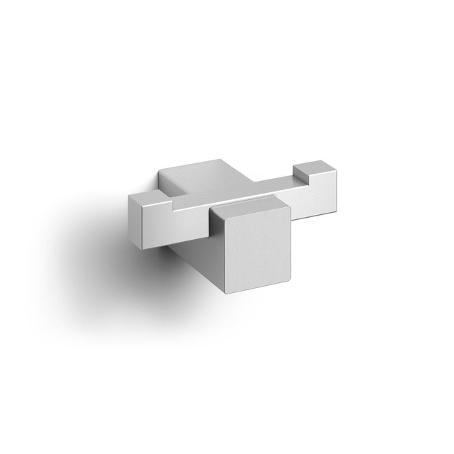 Zack Carvo Handdoekhaak - 7x3cm - dubbel - geborsteld RVS 40484