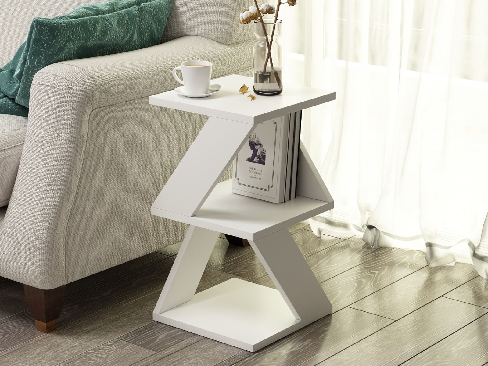 Mobistoxx Bijzettafel ALBION 30 cm wit