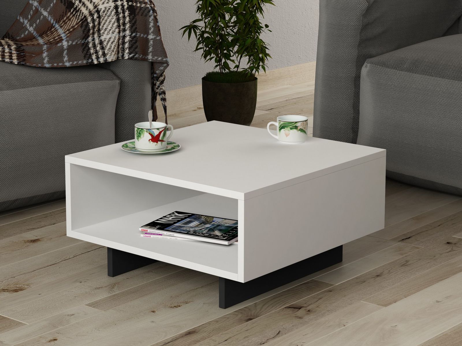Mobistoxx Salontafel QUETAL 60 cm wit/antraciet