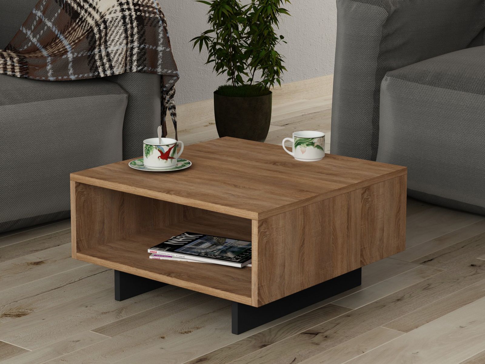Mobistoxx Salontafel QUETAL 60 cm eik/antraciet