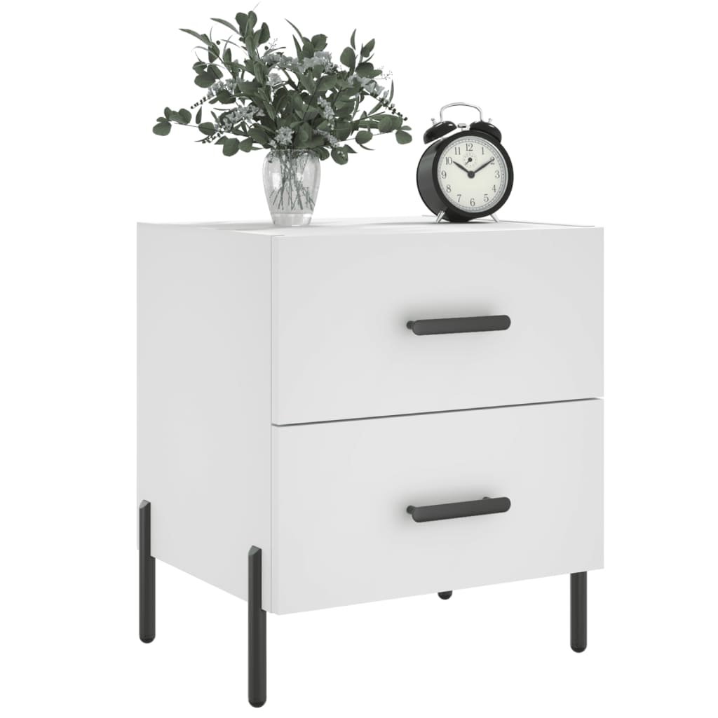 vidaXL Nachtkastje 40x35x47,5 cm bewerkt hout wit