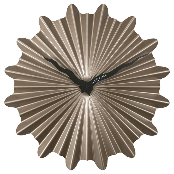 NeXtime NE-3286BR Metalen Wandklok - 40cm - Stille Klok - Bruin - Metaal - Sunny