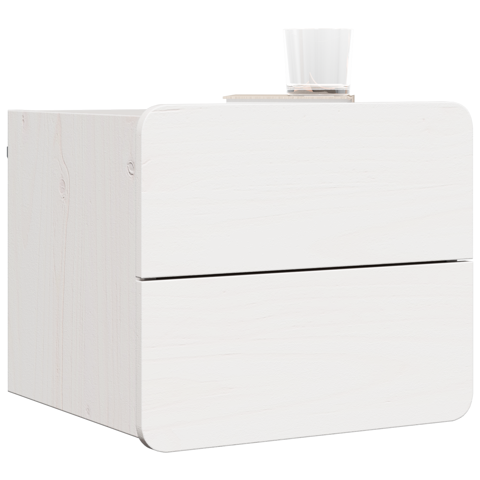 vidaXL Nachtkastje met lade Wit 39 x 34 x 33 cm Massief grenenhout