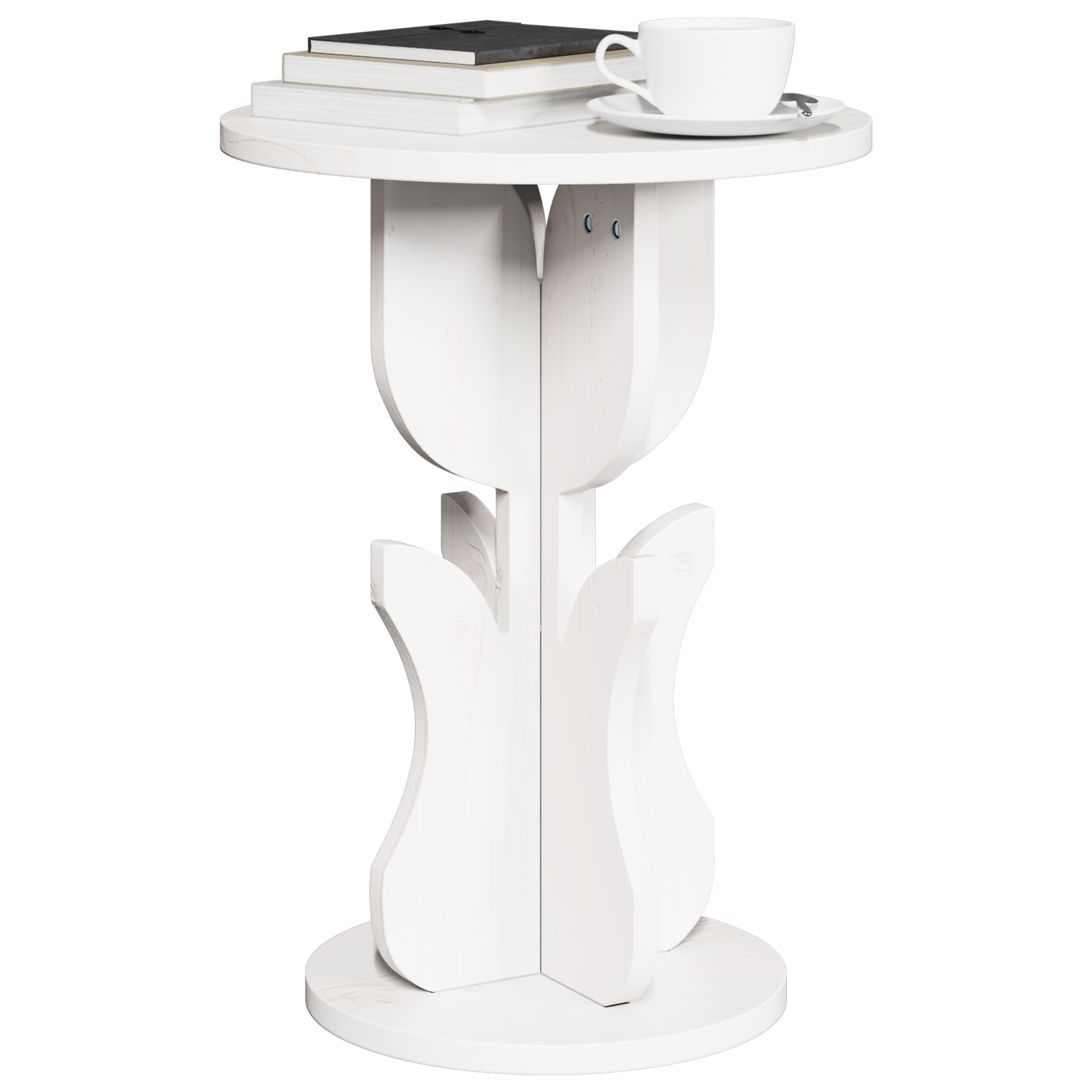 vidaXL Bijzettafel Wit 39.5 x 39.5 x 53.5 cm Massief grenenhout