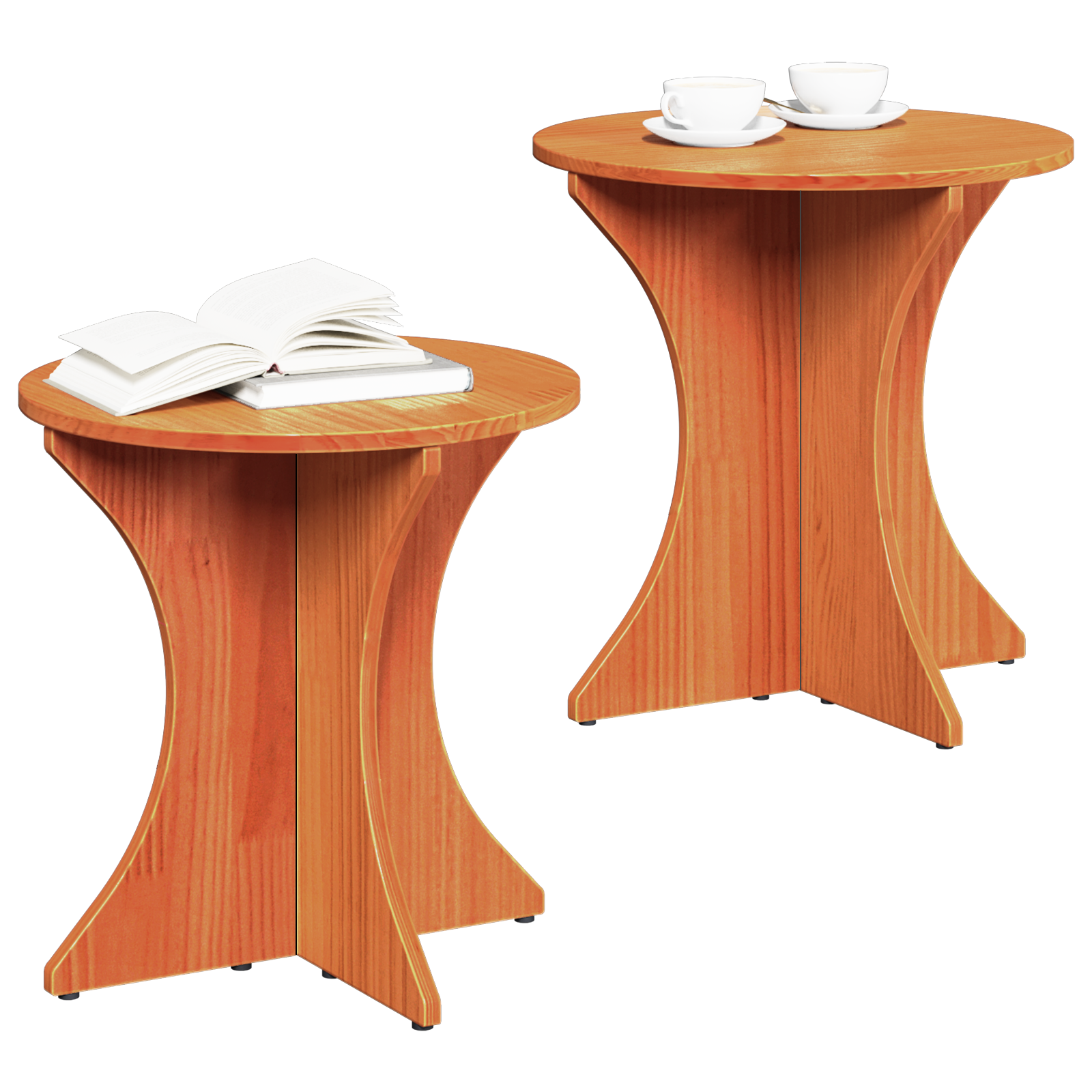 vidaXL Koffietafel Set 2 pcs Bruin 46 x 46 x 47 cm Massief grenenhout