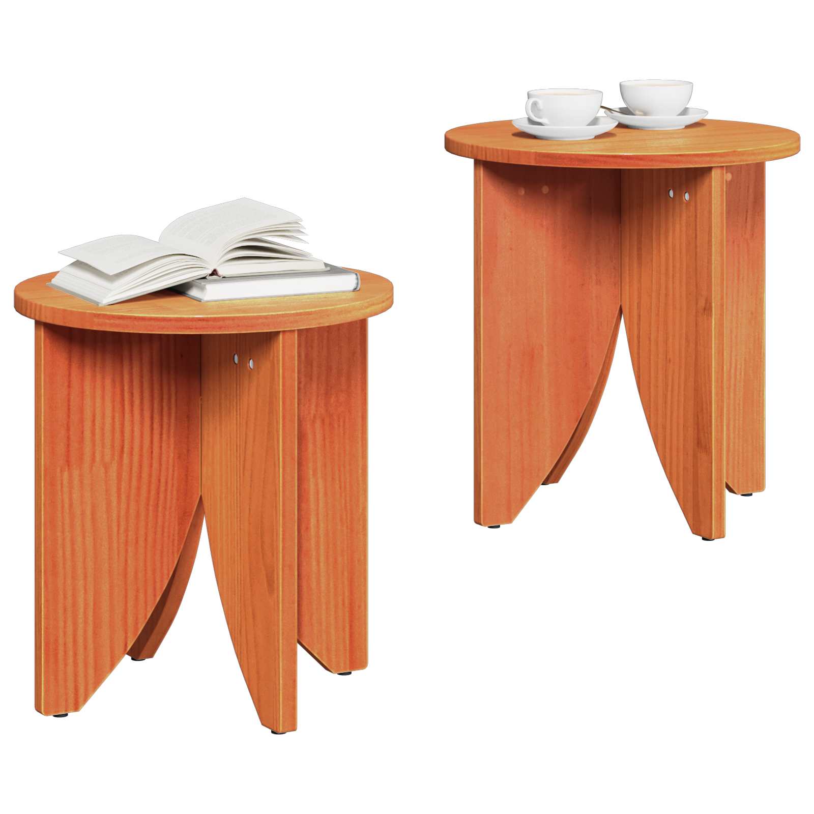 vidaXL Koffietafel Set 2 pcs Wasbruin 41.5 x 41.5 x 44 cm