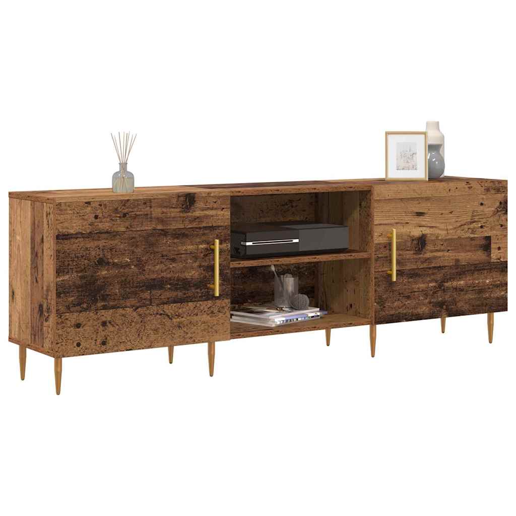 vidaXL TV-kast met plank met opslag met de deur Oud hout 150 x 30 x 50 cm Bewerkt hout
