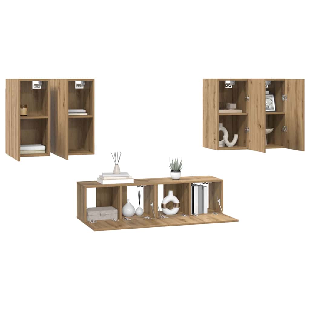 vidaXL Tv-meubelset 6 pcs artisanaal eikenkleurig 60 x 30 x 30 cm