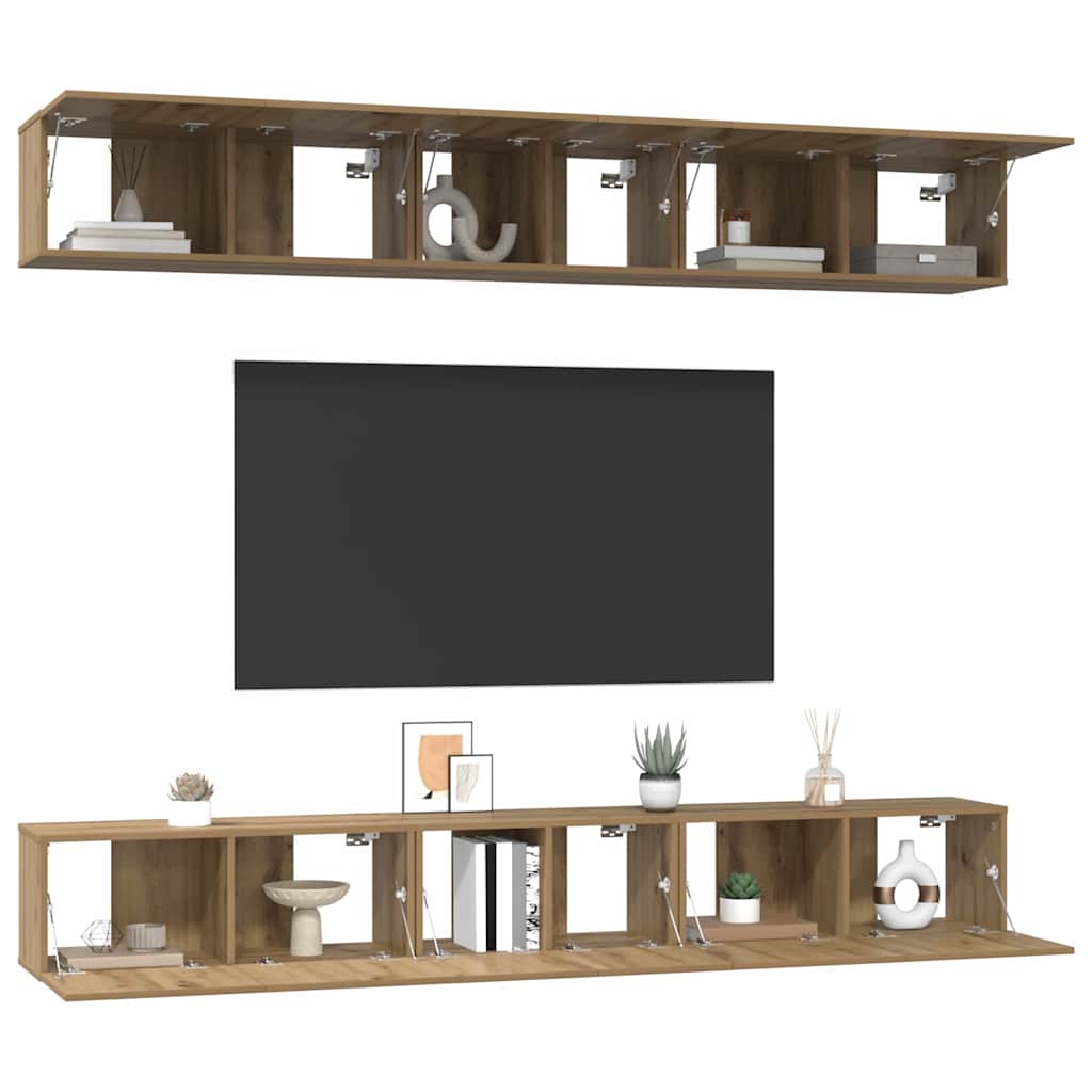 vidaXL Tv-meubelset 6 pcs artisanaal eikenkleurig 60 x 30 x 35 cm