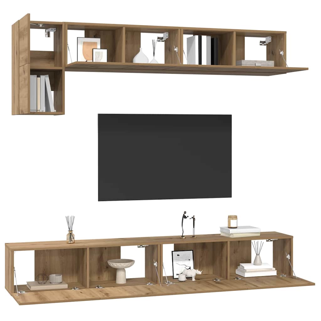 vidaXL Tv-meubelset 5 pcs artisanaal eikenkleurig Medium 100 cm