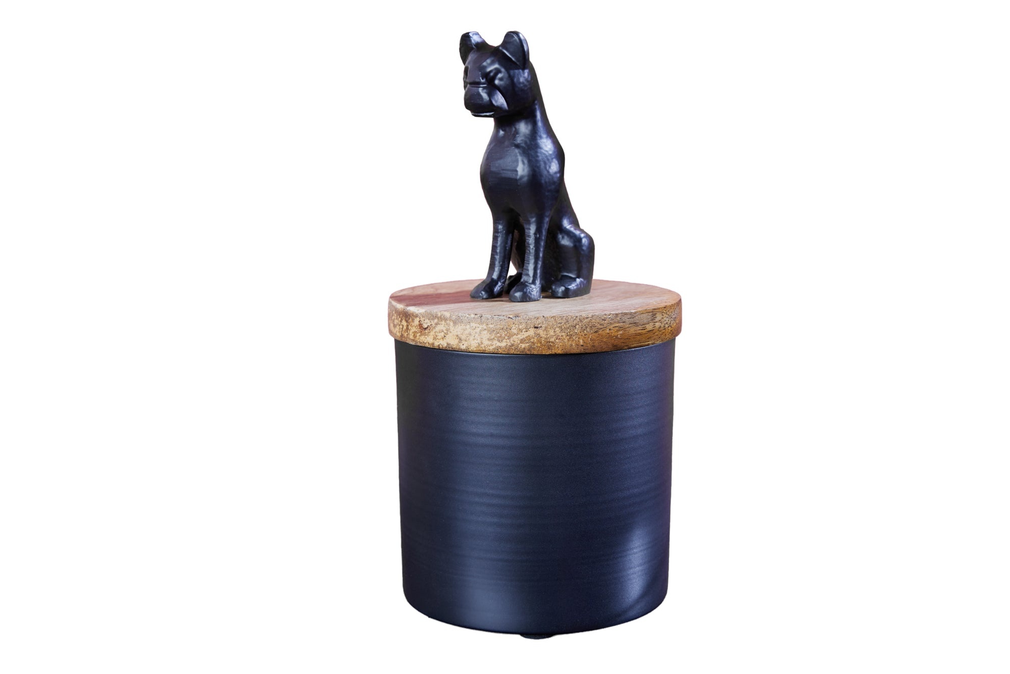 Invicta Interior Sculptuur blik PANTHER 20cm ijzer zwart mangohout naturel - 43949