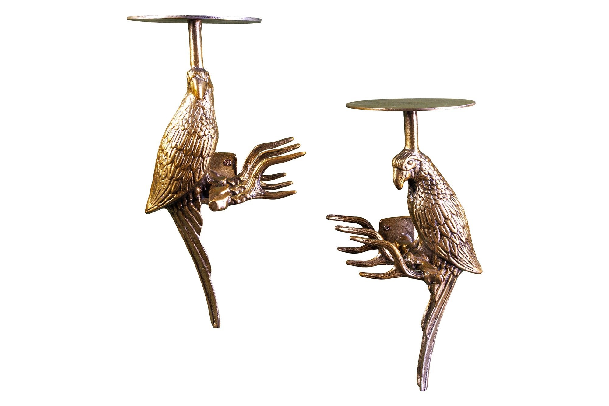 Invicta Interior Kapstok WILDLIFE BIRDS 45cm set van 2 hamerslageffect antiek goud - 44881