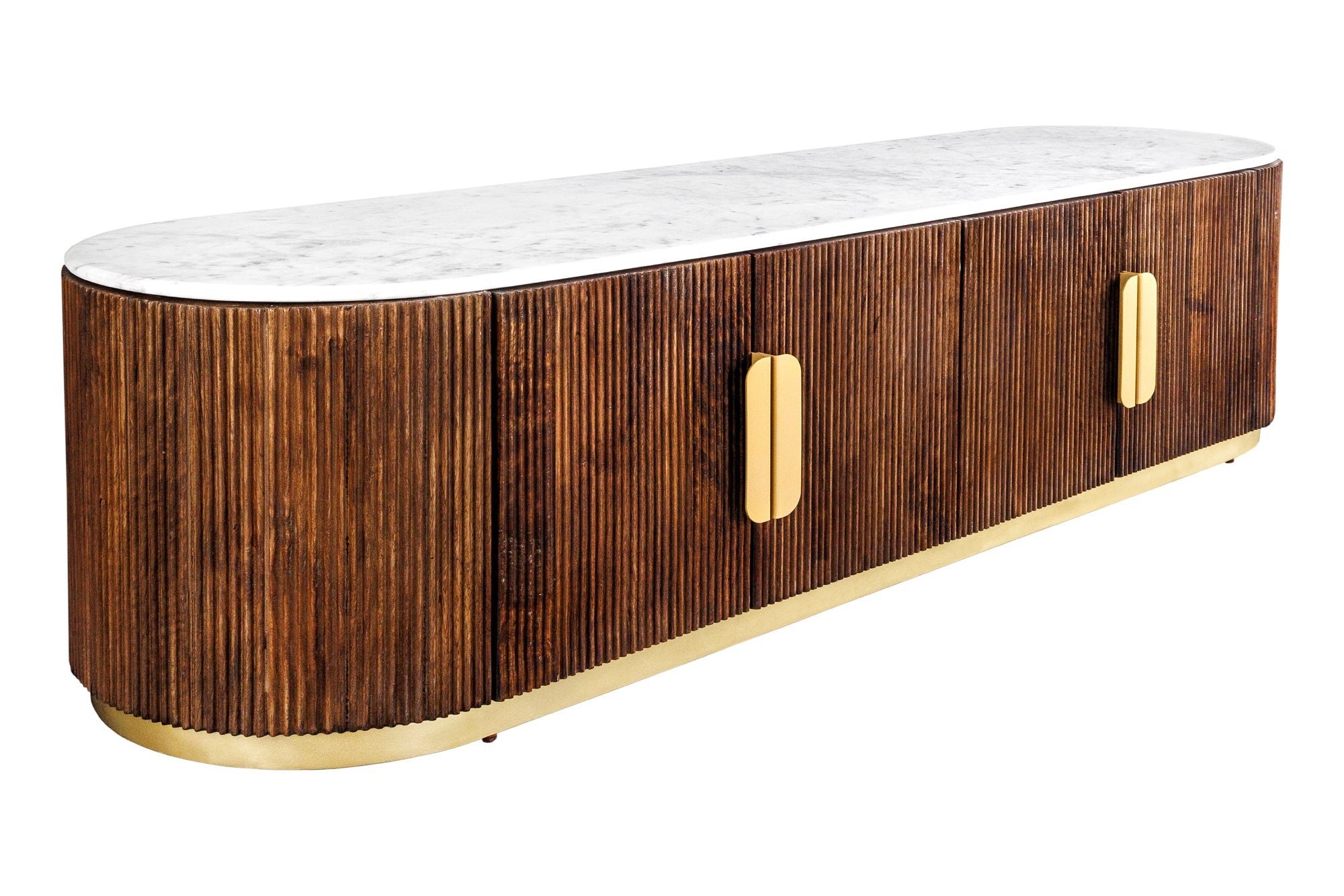 Invicta Interior TV-meubel GATSBY 170cm mangobruin goud marmeren blad Lowboard - 45828